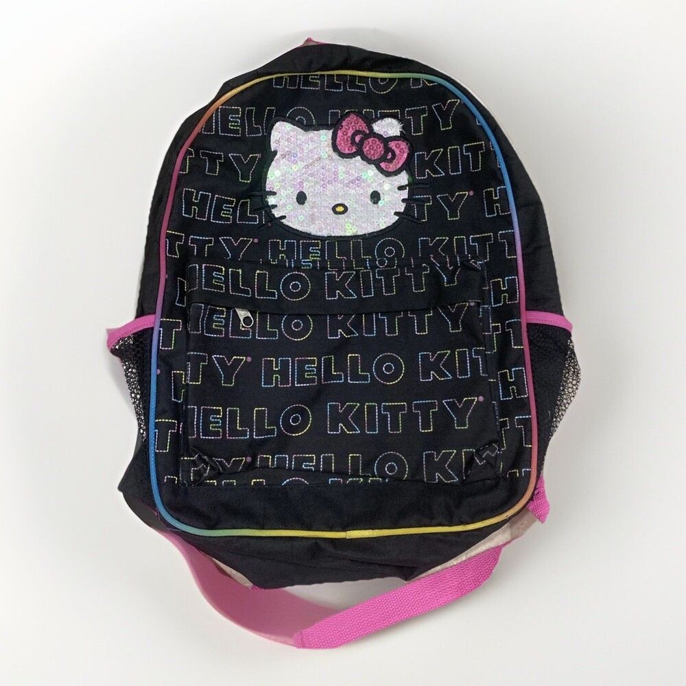 Collectible 16" Hello Kitty Backpack Bookbag Logo Sequin Glitter